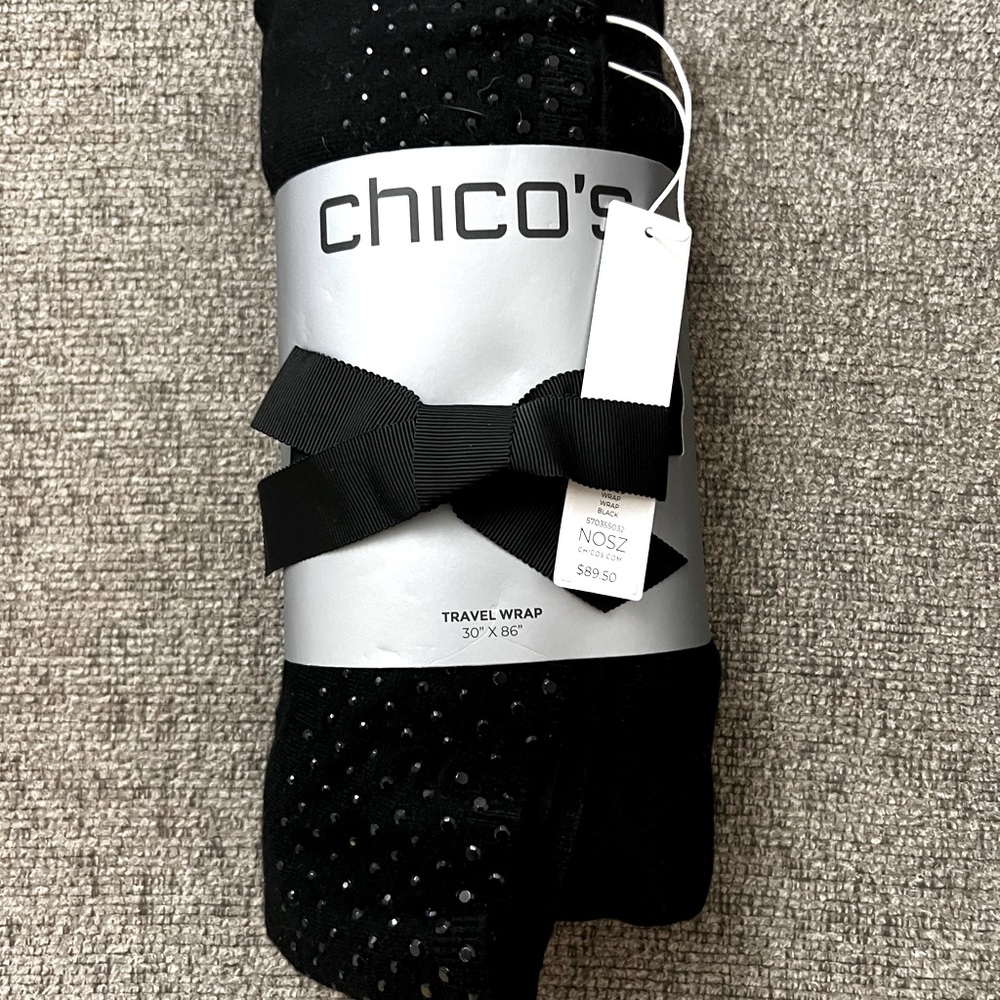 Chico's Black Knit Travel (or Anytime!) Wrap (NEW w/tag)